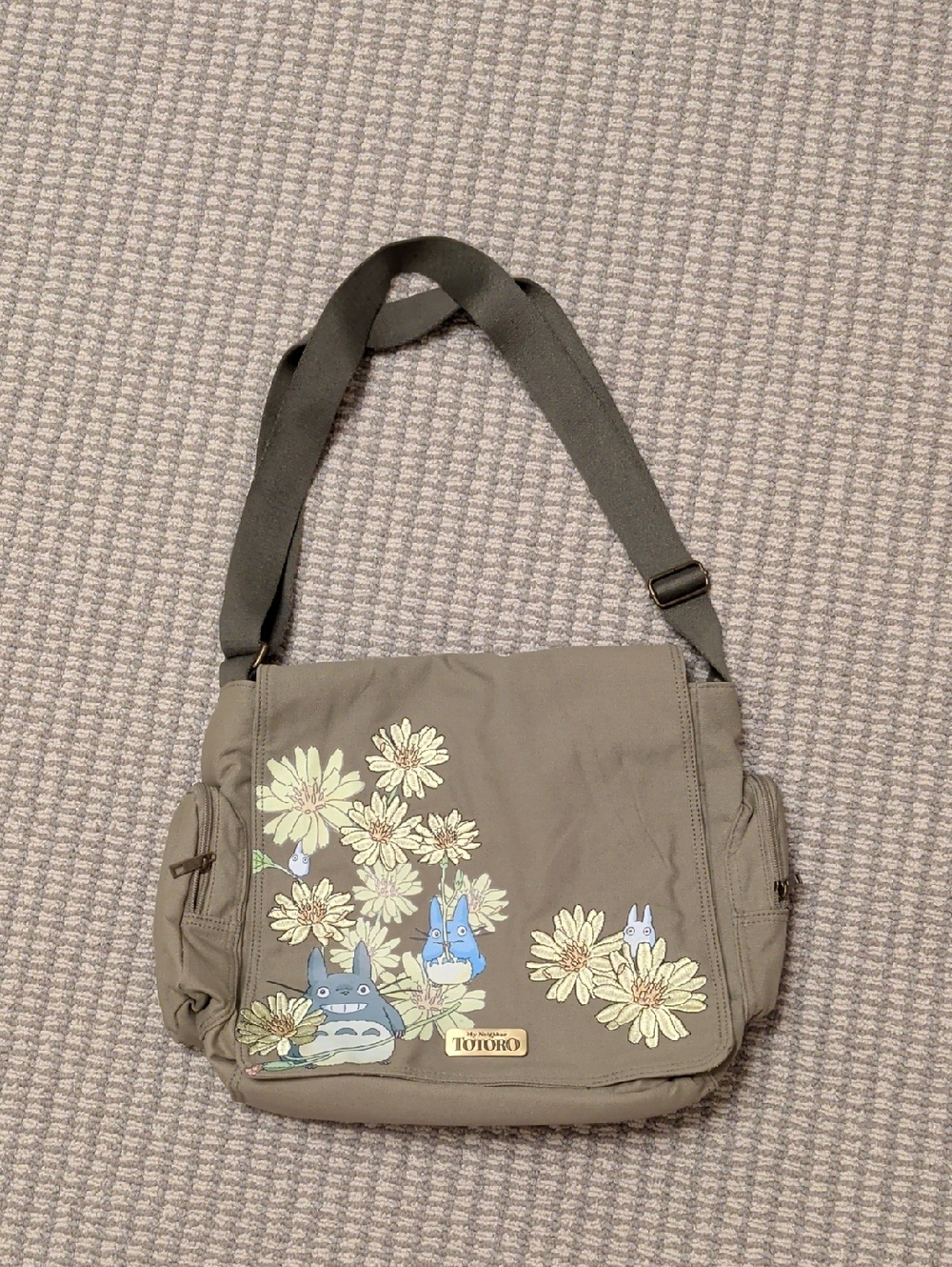 Totoro Floral Olive Crossbody Bag New wo Tag